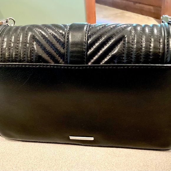 Excellent like new condition Rebecca Minkoff large, black, chevron crossbody - Picture 3 of 10